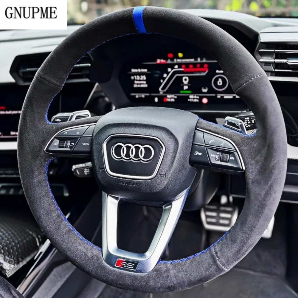 Car Steering Wheel Cover Anti Slip Breathable - Custom Anti-Slip Suede Leather Car Steering