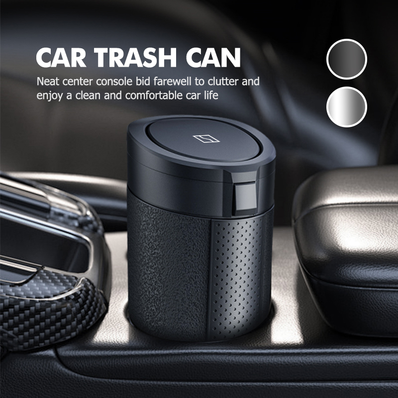 Waterproof Car Trash Can With Lid - Car Rubbish Container Waterproof Press Type