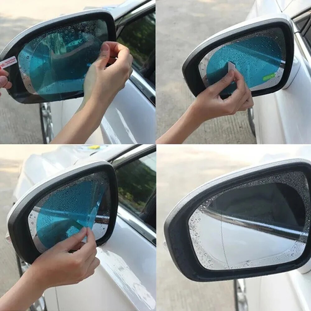 Anti Glare Car Rearview Mirror Film - 2pcs Universal Anti-Fog Anti-glare Rainproof Car