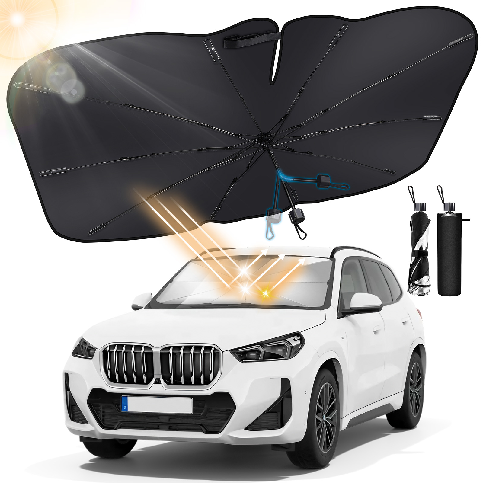 Car Sunshade Windshield Umbrella Foldable - Pro Car Windshield Sun Shade Umbrella,