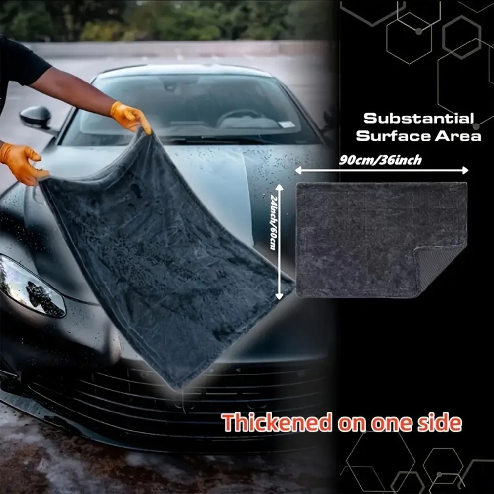 Microfiber Car Drying Towel Super Absorbent - Oversized Dark Gray Car Microfiber Towel