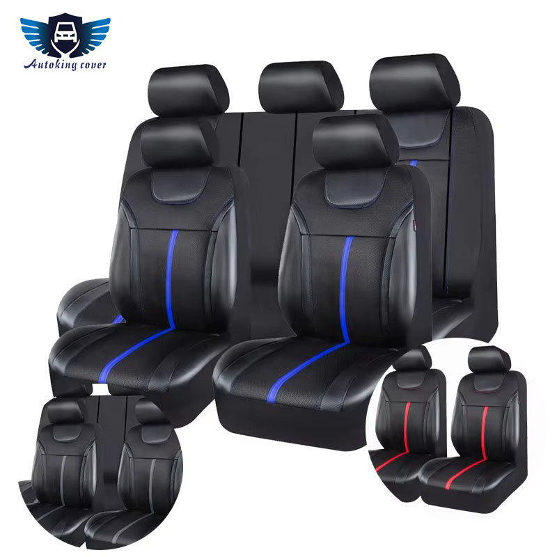 AUTOKING PU Leather And Mesh C - Leather Car Seat Covers Full Set Universal ulasan dan harga