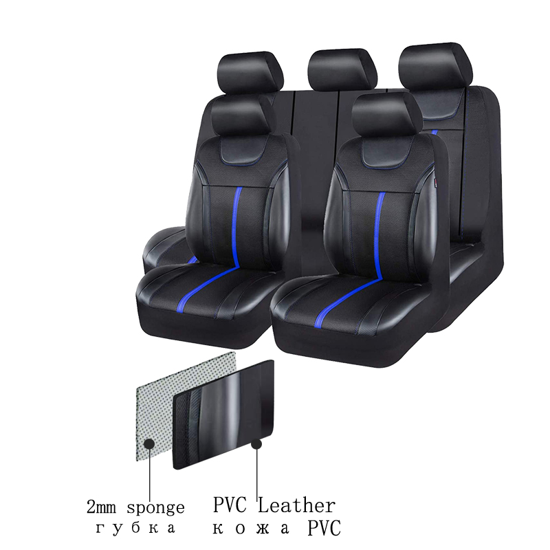 AUTOKING PU Leather And Mesh C - Leather Car Seat Covers Full Set Universal ulasan dan harga