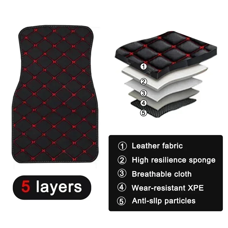 4PCS Universal PU Leather Car  - Car Floor Mats Universal Waterproof Leather ulasan dan harga