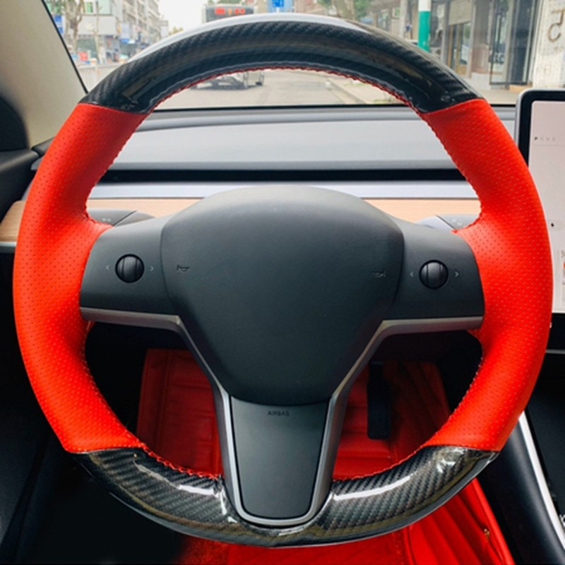Hand-stitched Anti-Slip Carbon - Car Steering Wheel Cover Anti Slip Breathable ulasan dan harga