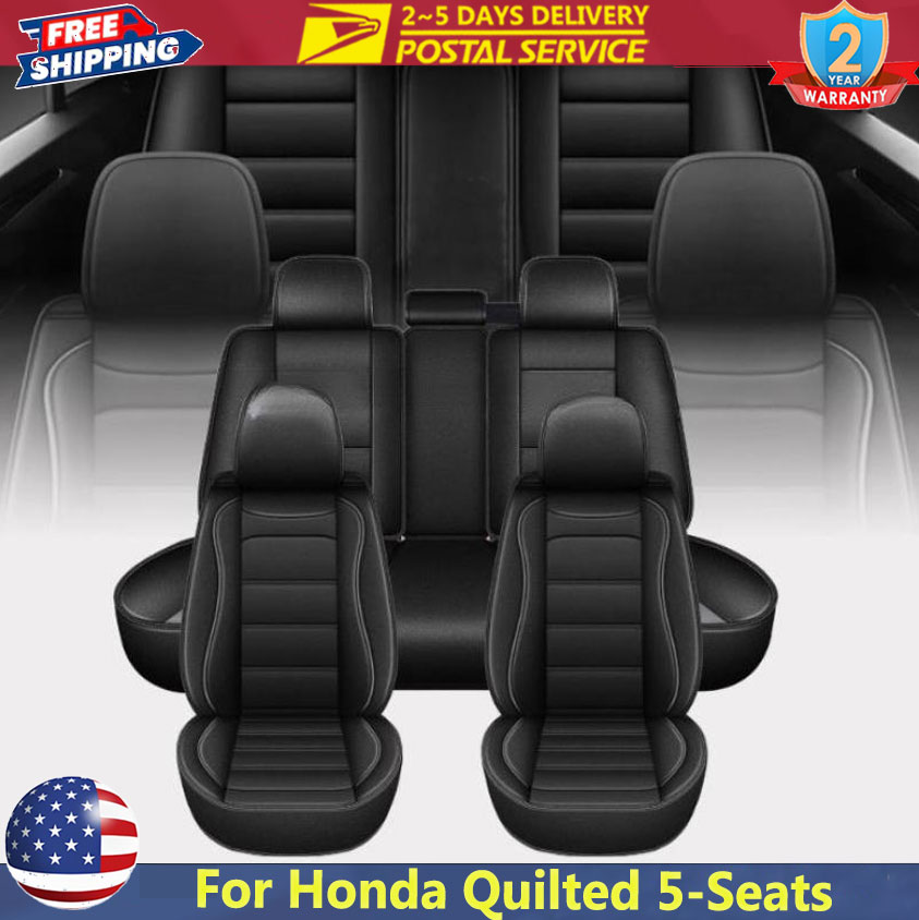 Black Universal Seat Cover 5-S - Leather Car Seat Covers Full Set Universal ulasan dan harga