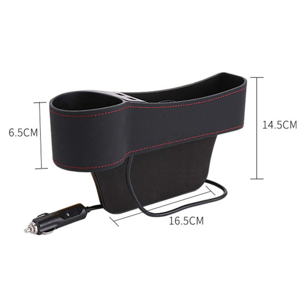Car Seat Gap Storage Box Black - Seat Gap Filler Organizer With Usb Charger ulasan dan harga