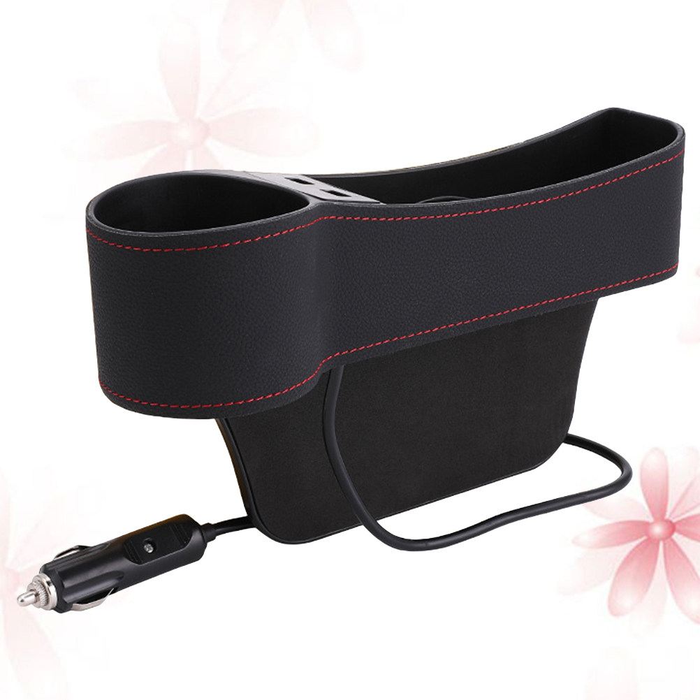 Car Seat Gap Storage Box Black - Seat Gap Filler Organizer With Usb Charger ulasan dan harga