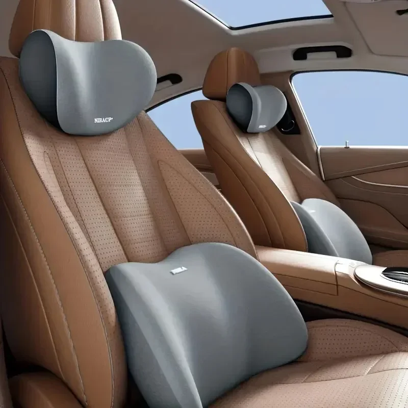 Car Neck Pillow Protector Memo - Memory Foam Car Neck Pillow Lumbar Support ulasan dan harga