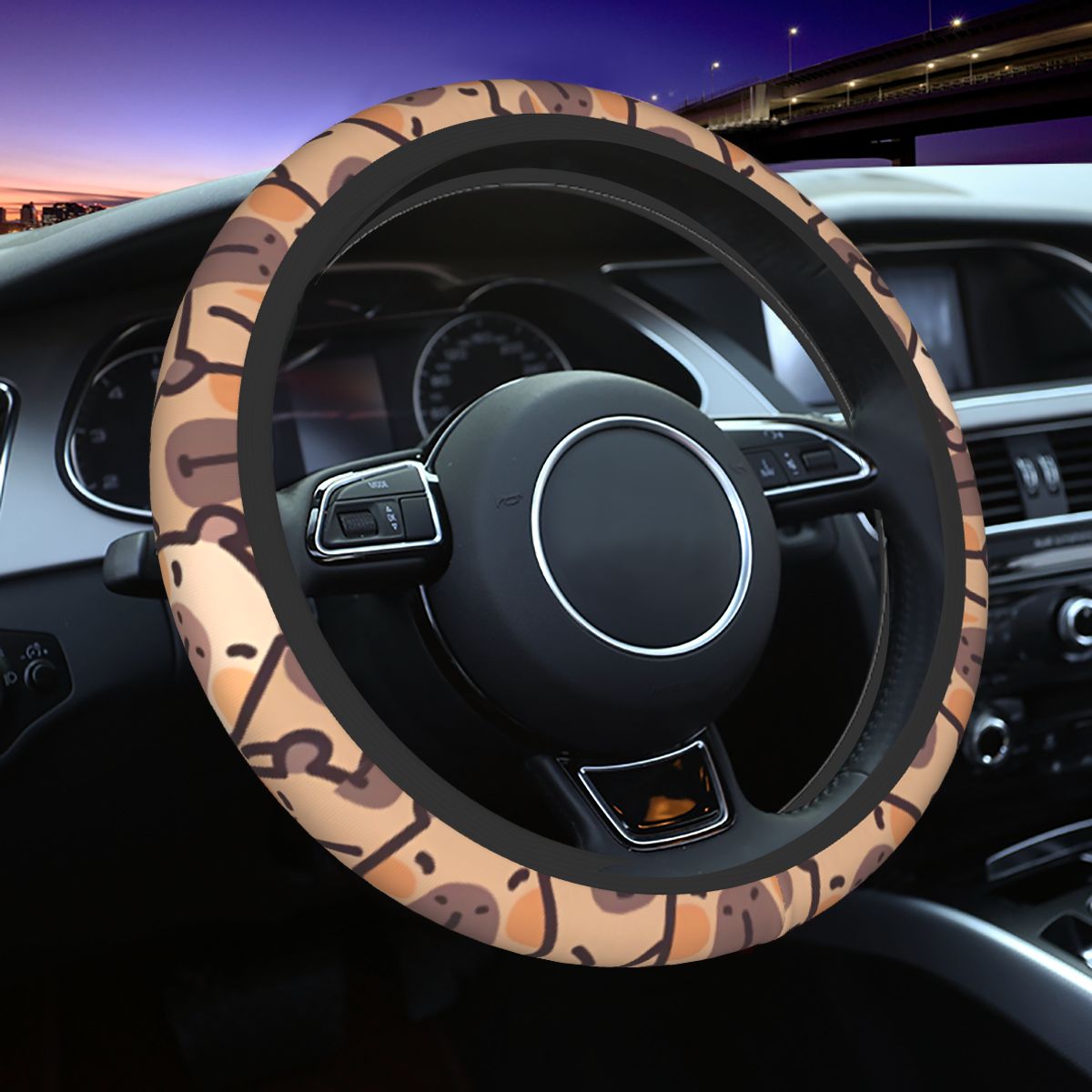 Kawaii Anime Capybara Car Stee - Car Steering Wheel Cover Anti Slip Breathable ulasan dan harga
