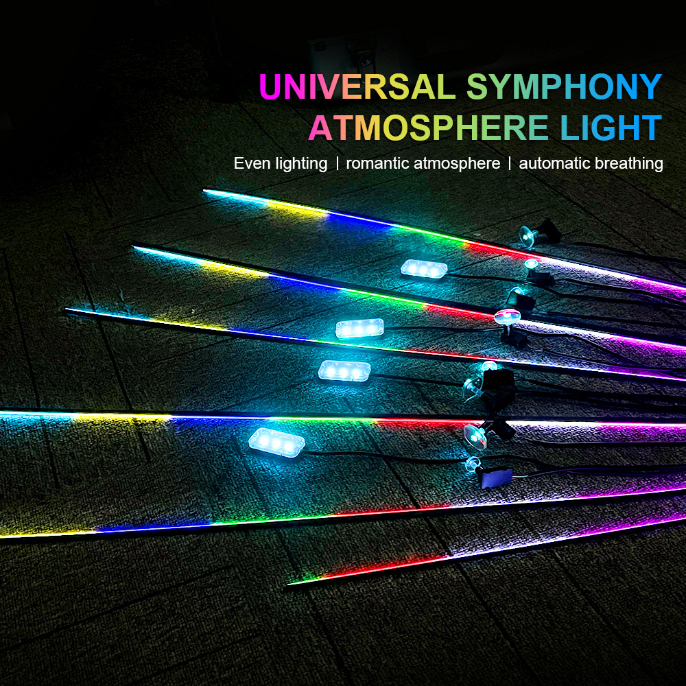 18 in 1 64 Color RGB Symphony  - Led Ambient Interior Car Lights App Control ulasan dan harga