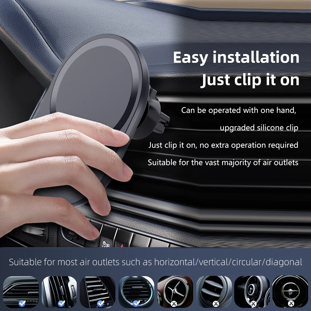 Mini Magnetic Wireless Car Cha - Magnetic Phone Holder For Car Vent ulasan dan harga