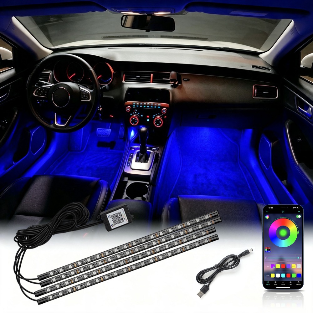 Multi-mode RGB Neon Car Interi - Led Ambient Interior Car Lights App Control ulasan dan harga