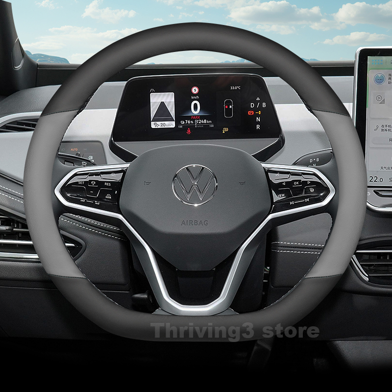 Leather car steering wheel cov - Car Steering Wheel Cover Anti Slip Breathable ulasan dan harga