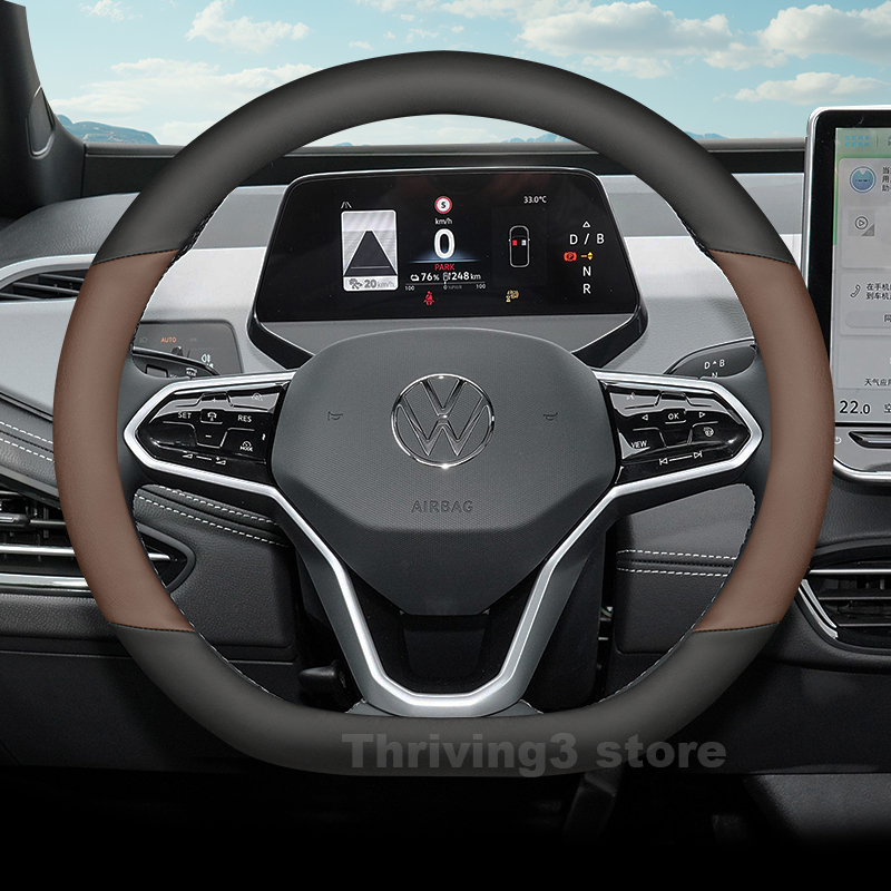 Leather car steering wheel cov - Car Steering Wheel Cover Anti Slip Breathable ulasan dan harga