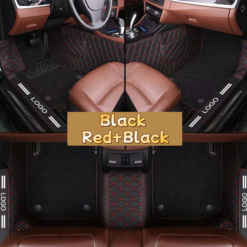 Luxury PVC Leather Full Covera - Car Floor Mats Universal Waterproof Leather ulasan dan harga