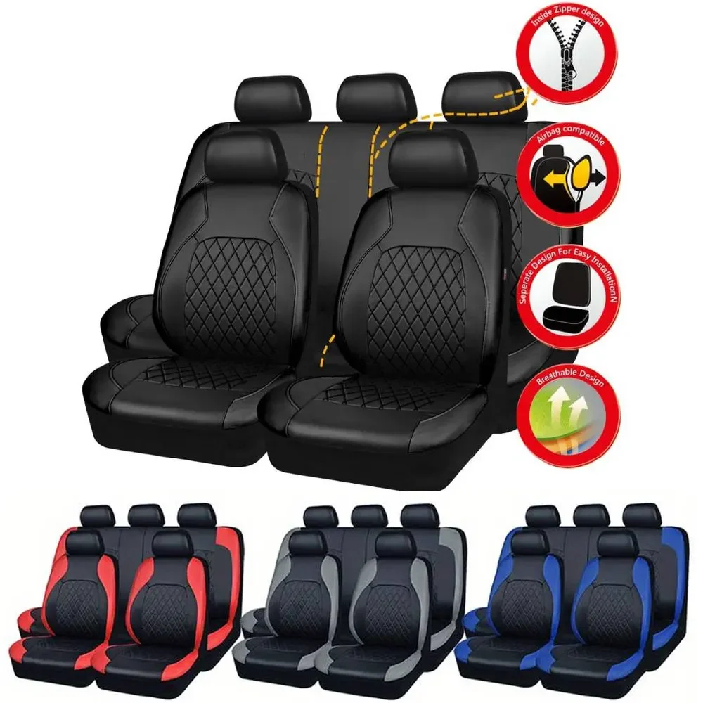 Universal Faux Leather Car Sea - Leather Car Seat Covers Full Set Universal ulasan dan harga
