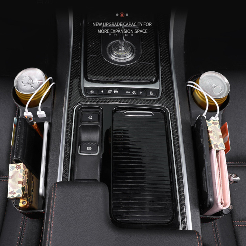 Car Seat Gap Storage Box Black - Seat Gap Filler Organizer With Usb Charger ulasan dan harga