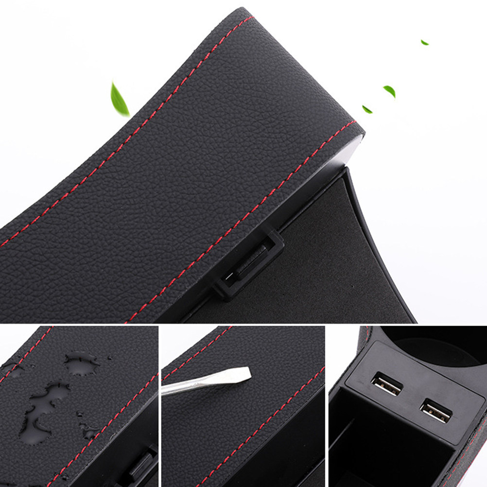 Car Seat Gap Storage Box Black - Seat Gap Filler Organizer With Usb Charger ulasan dan harga