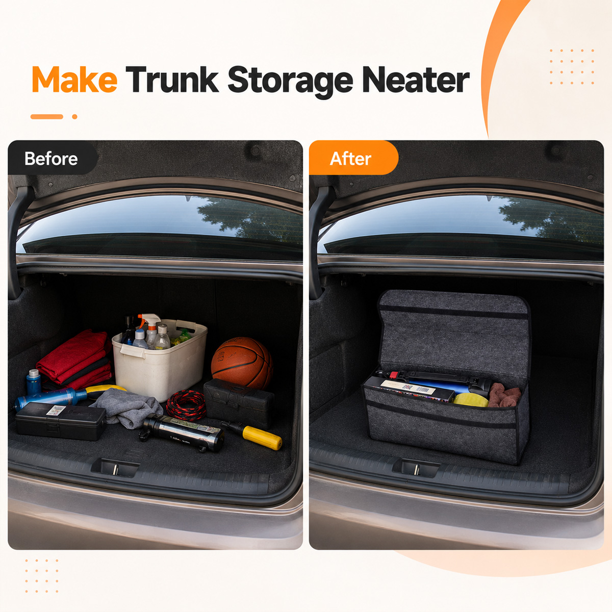 YONGRUN Foldable Felt Car Stor - Car Trunk Organizer Foldable Storage Box ulasan dan harga