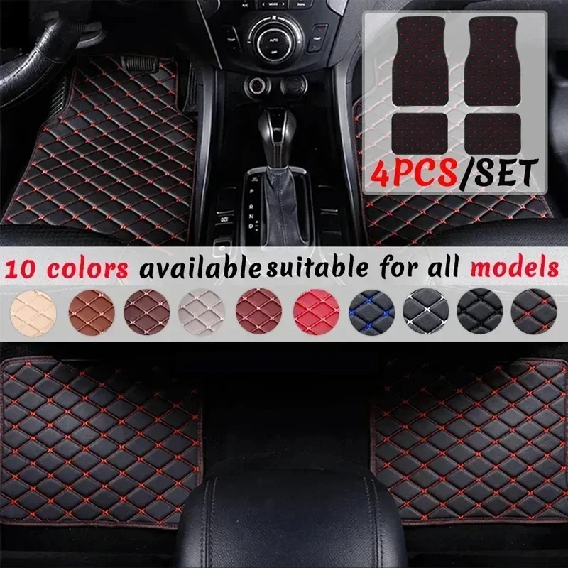 Car Floor Mats 4PCS Universal  - Car Floor Mats Universal Waterproof Leather ulasan dan harga