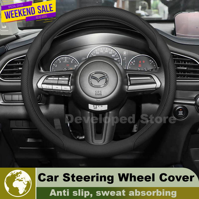 Leather Car Steering Wheel Cov - Car Steering Wheel Cover Anti Slip Breathable ulasan dan harga