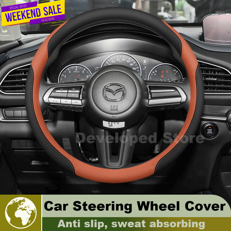 Leather Car Steering Wheel Cov - Car Steering Wheel Cover Anti Slip Breathable ulasan dan harga