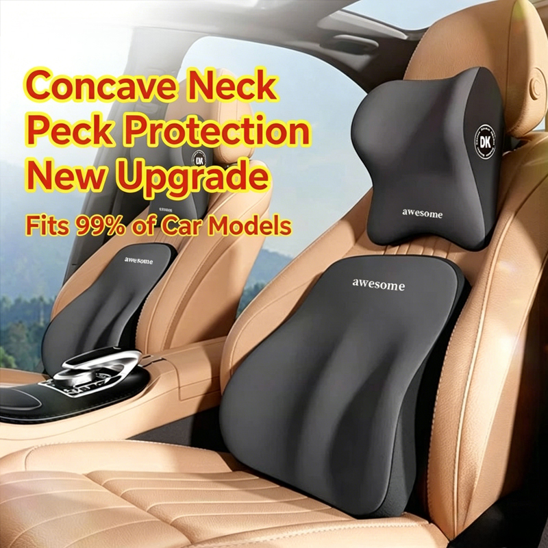 Car Neck Pillow & Lumbar Suppo - Memory Foam Car Neck Pillow Lumbar Support ulasan dan harga