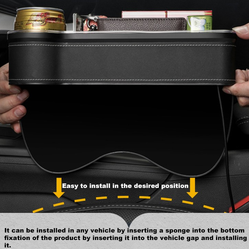 LED Car Seat Crevice Storage B - Seat Gap Filler Organizer With Usb Charger ulasan dan harga