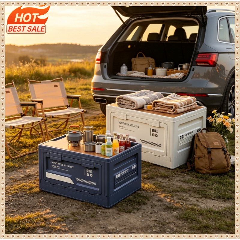 Outdoor Storage Box Camping Fo - Car Trunk Organizer Foldable Storage Box ulasan dan harga
