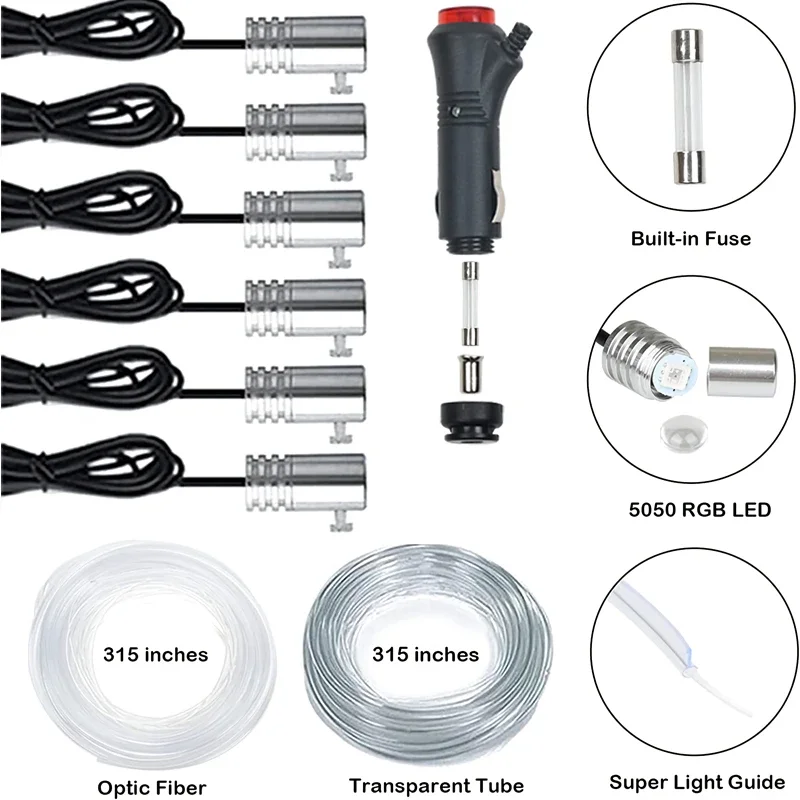 Flexible EL Wire Lights With A - Led Ambient Interior Car Lights App Control ulasan dan harga