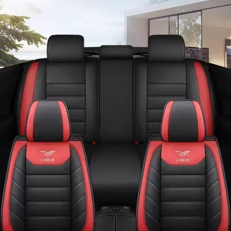 5-Seater Premium Leatherette C - Leather Car Seat Covers Full Set Universal ulasan dan harga