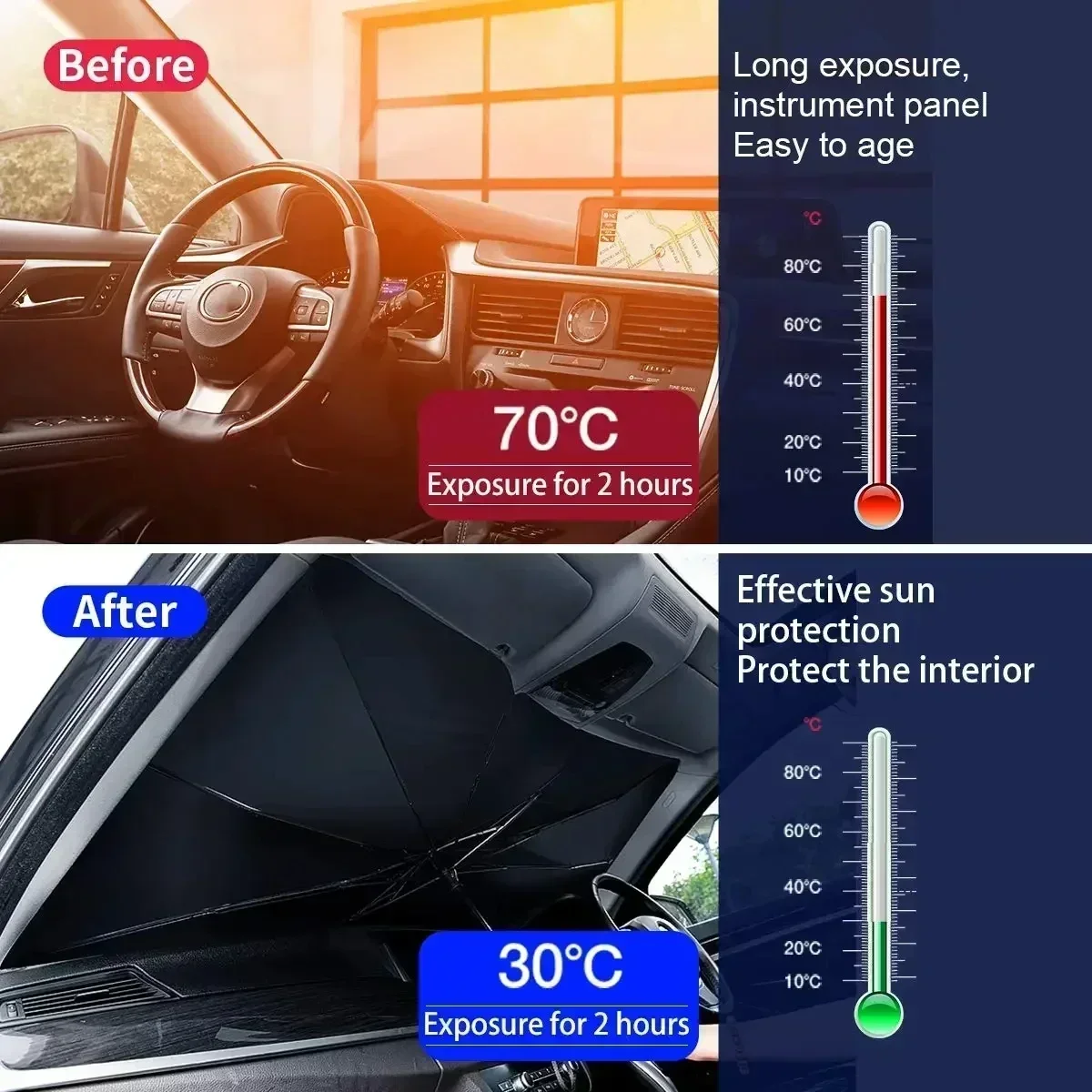 Car Windshield Sun Shade Umbre - Car Sunshade Windshield Umbrella Foldable ulasan dan harga