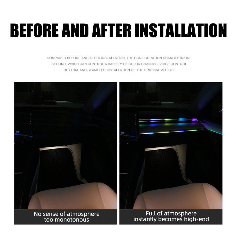 6/10 in 1 Car Led Ambient Ligh - Led Ambient Interior Car Lights App Control ulasan dan harga
