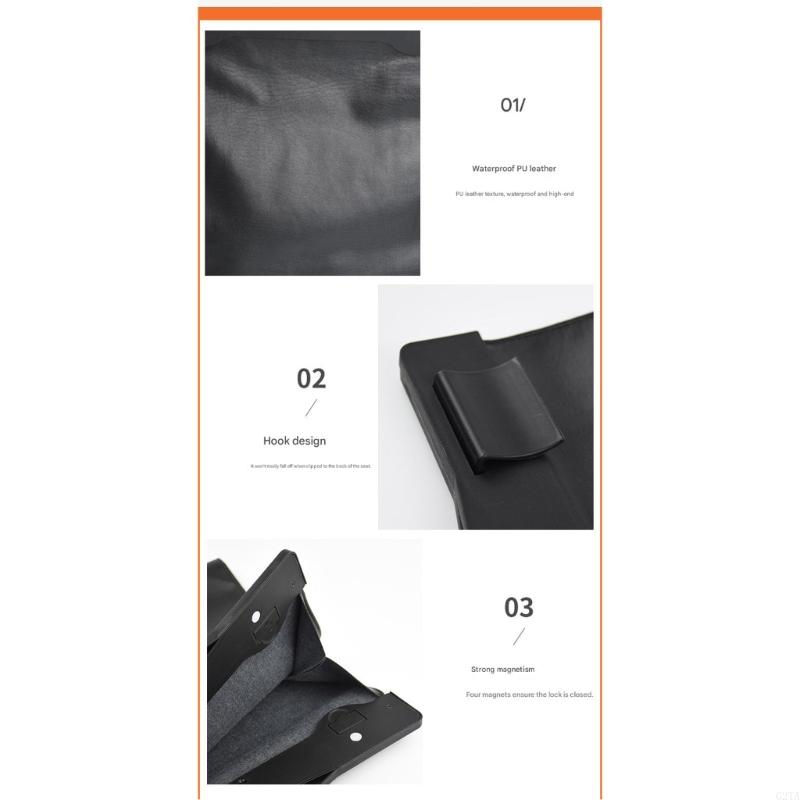 Car PU Leather Trash Bag Hangi - Waterproof Car Trash Can With Lid ulasan dan harga