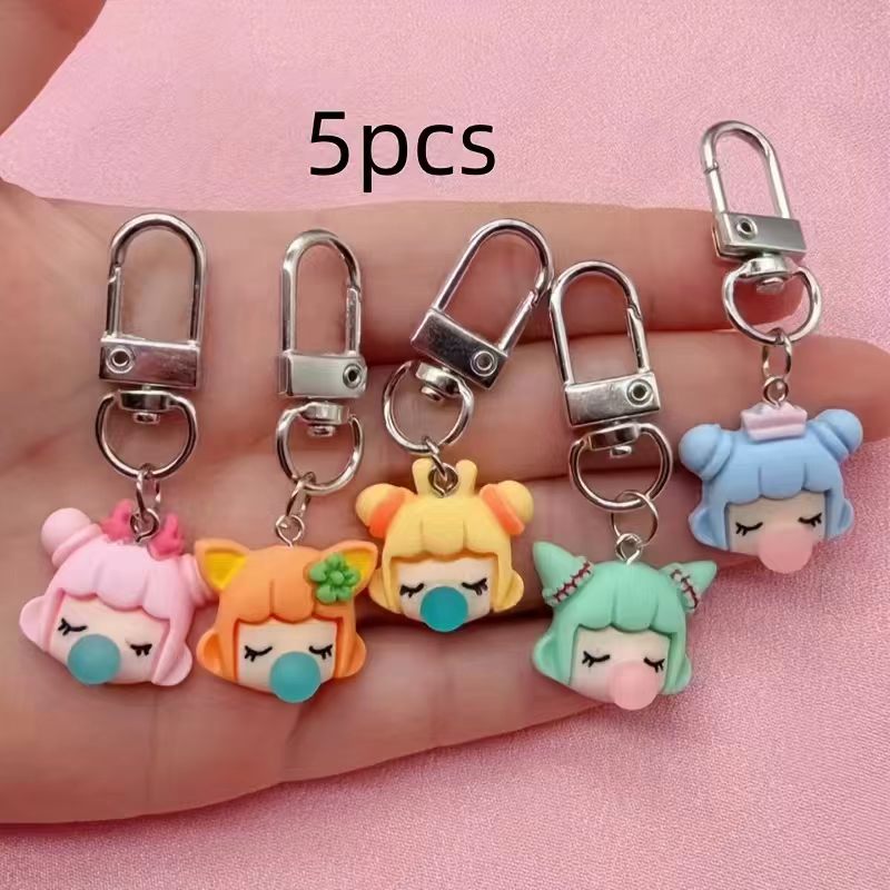 5pcs resin girl keychain, suit - Car Accessories ulasan dan harga