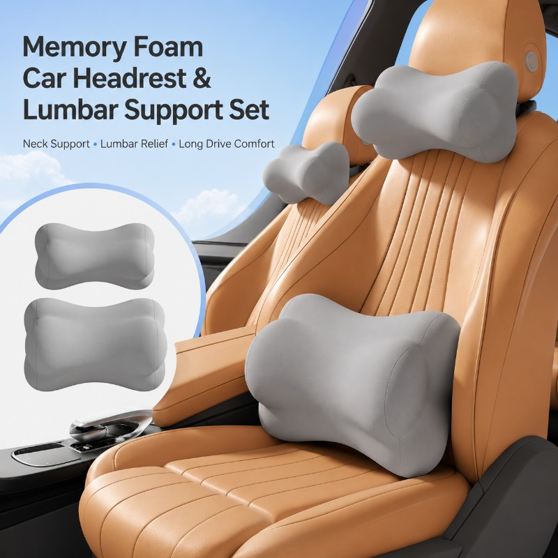 Memory Foam Car Headrest Pillo - Memory Foam Car Neck Pillow Lumbar Support ulasan dan harga