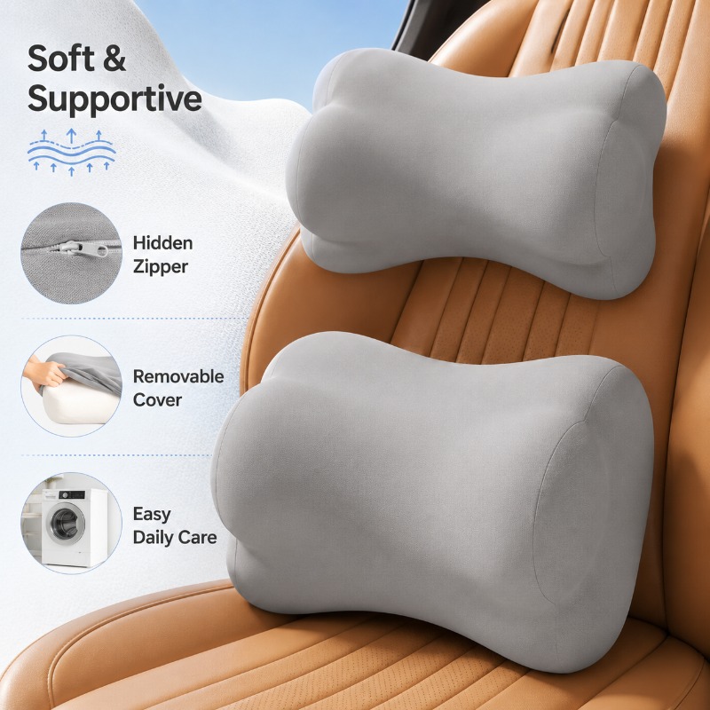 Memory Foam Car Headrest Pillo - Memory Foam Car Neck Pillow Lumbar Support ulasan dan harga