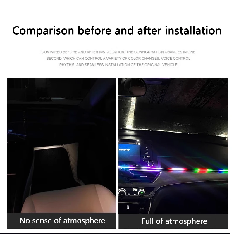 Colorful LED Car Interior Hidd - Led Ambient Interior Car Lights App Control ulasan dan harga