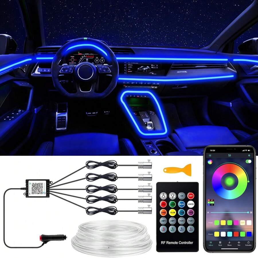 RGB 5-In-1 Ambient Lighting Ki - Led Ambient Interior Car Lights App Control ulasan dan harga