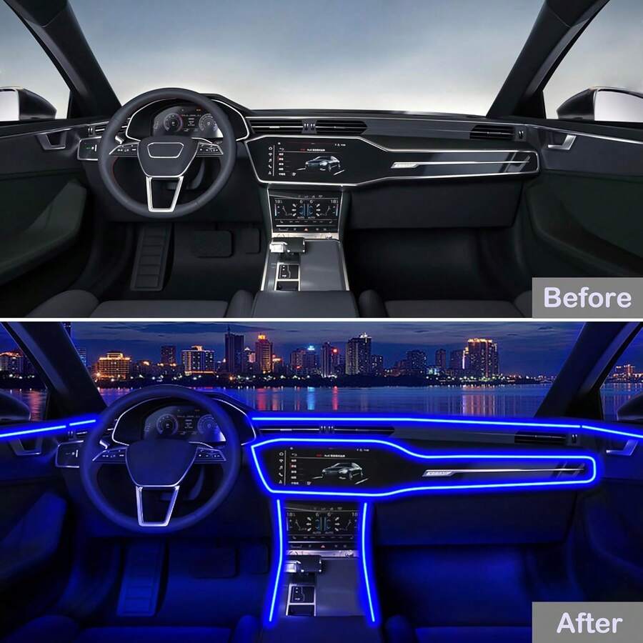 RGB 5-In-1 Ambient Lighting Ki - Led Ambient Interior Car Lights App Control ulasan dan harga