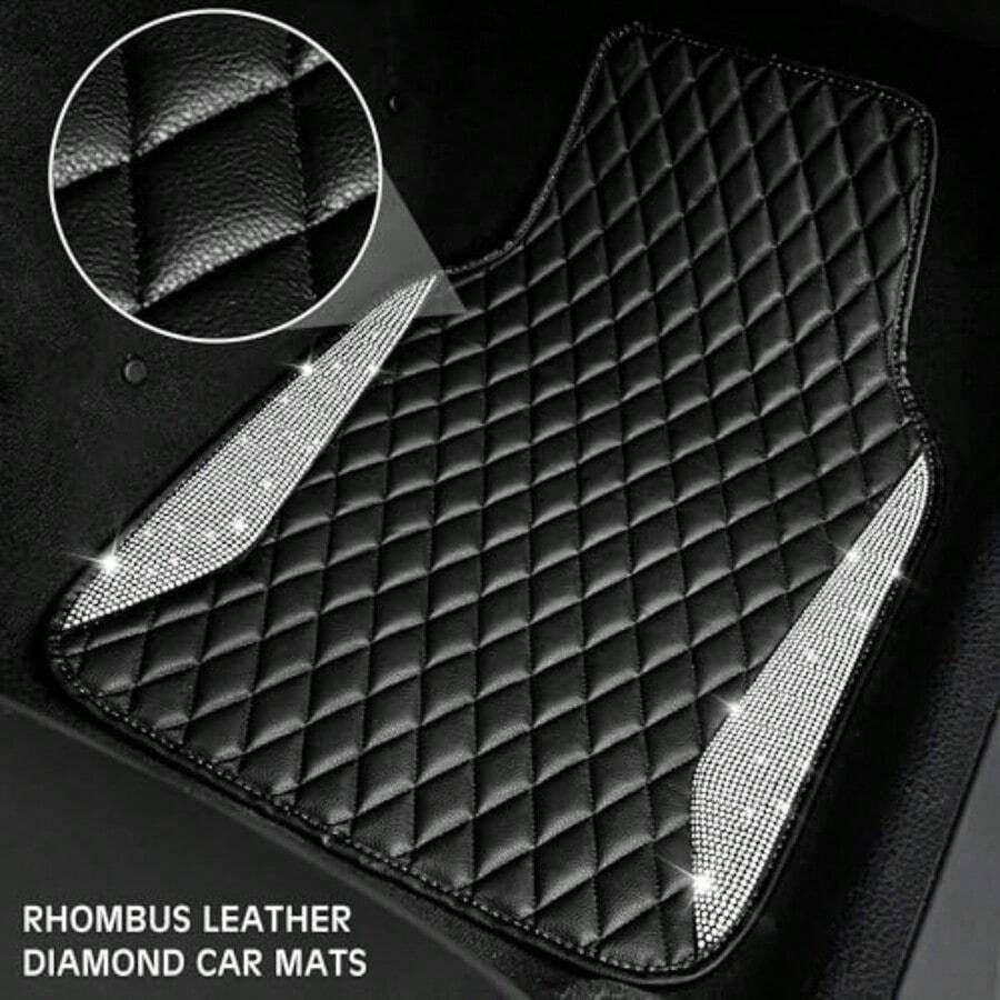 Leather Car Mats Shining Diamo - Car Floor Mats Universal Waterproof Leather ulasan dan harga