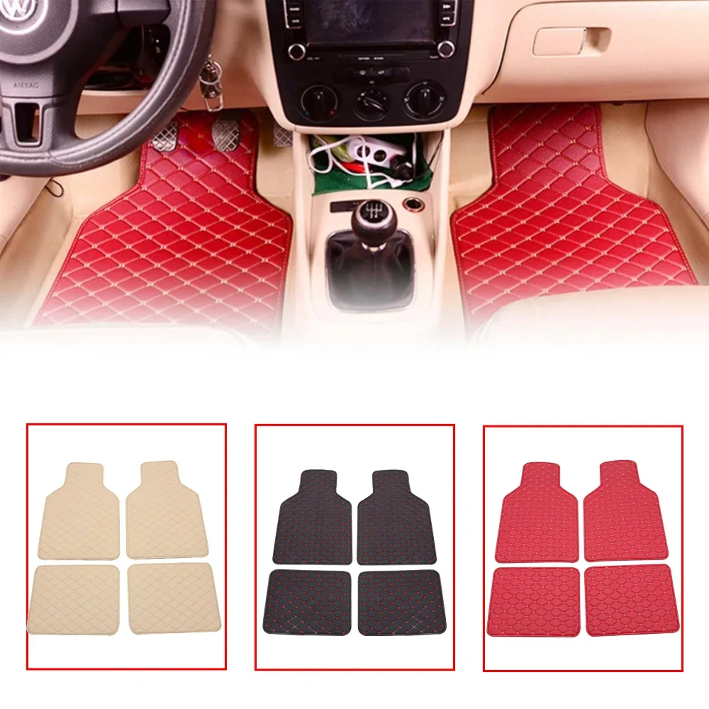 Car Floor Mats 4PCS Universal  - Car Floor Mats Universal Waterproof Leather ulasan dan harga