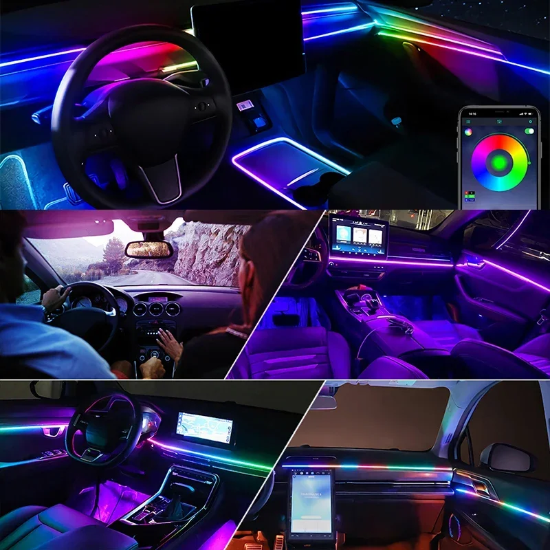 22 in 1 Premium Automotive LED - Led Ambient Interior Car Lights App Control ulasan dan harga