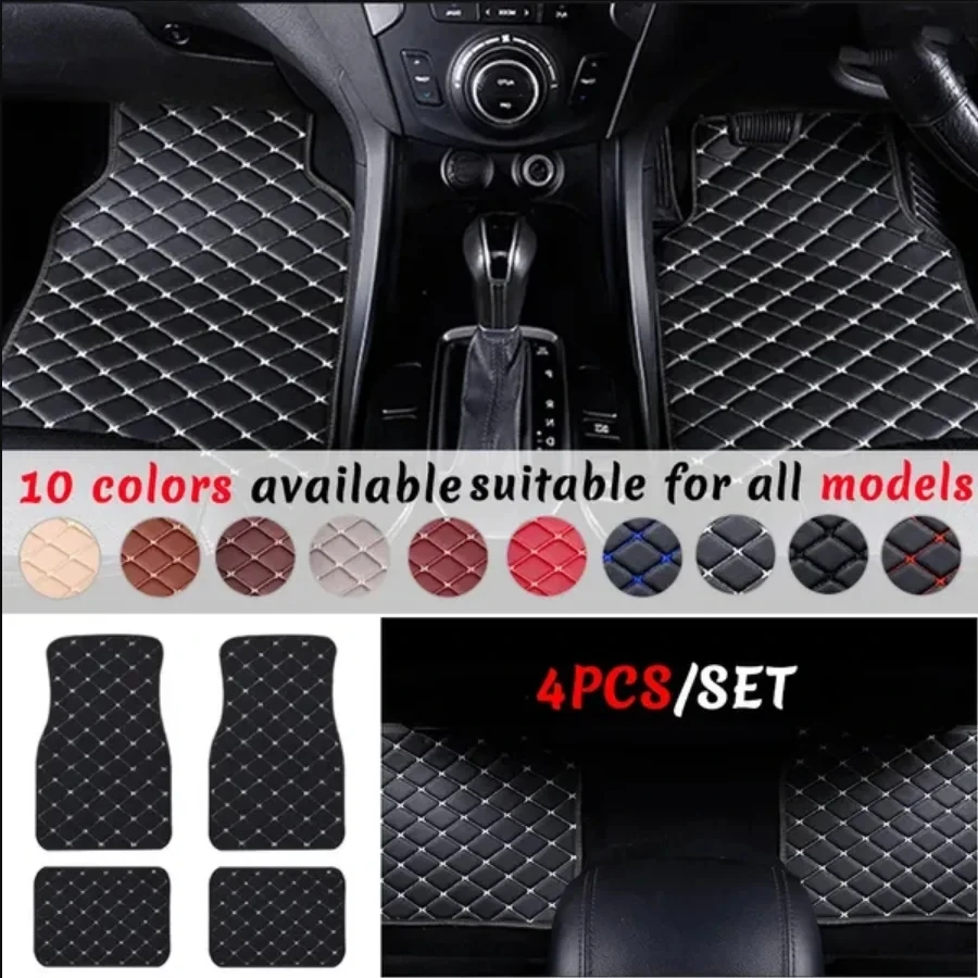 Car Floor Mats 4PCS Universal  - Car Floor Mats Universal Waterproof Leather ulasan dan harga